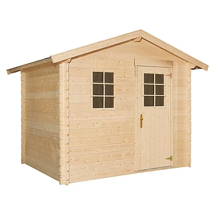 Caseta de madera Kopenhagen 2 - Madera, Área: 4,7 m², Espesor de pared: 19 mm - Vista frontal