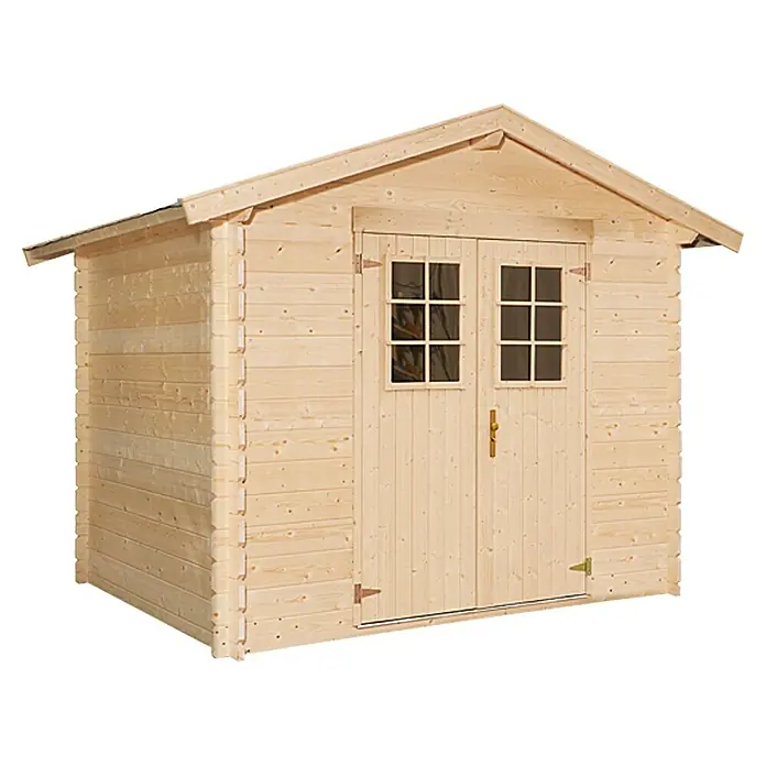 Caseta de madera Kopenhagen 1 - Madera, Área: 4,7 m², Espesor de pared: 19 mm - Vista frontal
