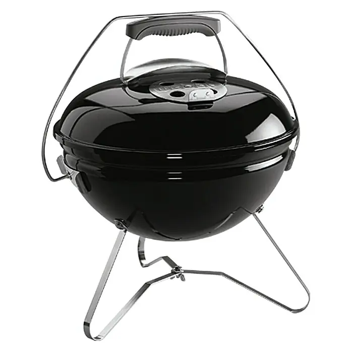 Weber Okrugli roštilj s poklopcem Smokey Joe Premium - Crne boje, Dimenzija rešetke za pečenje: Ø 37 cm - Pogled sprijeda