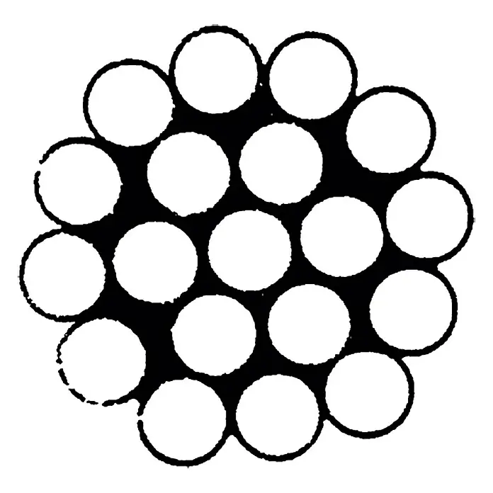 Drahtseil - 5 mm, 1 x 19 Geflecht, Edelstahl, A4 - Ansicht von oben