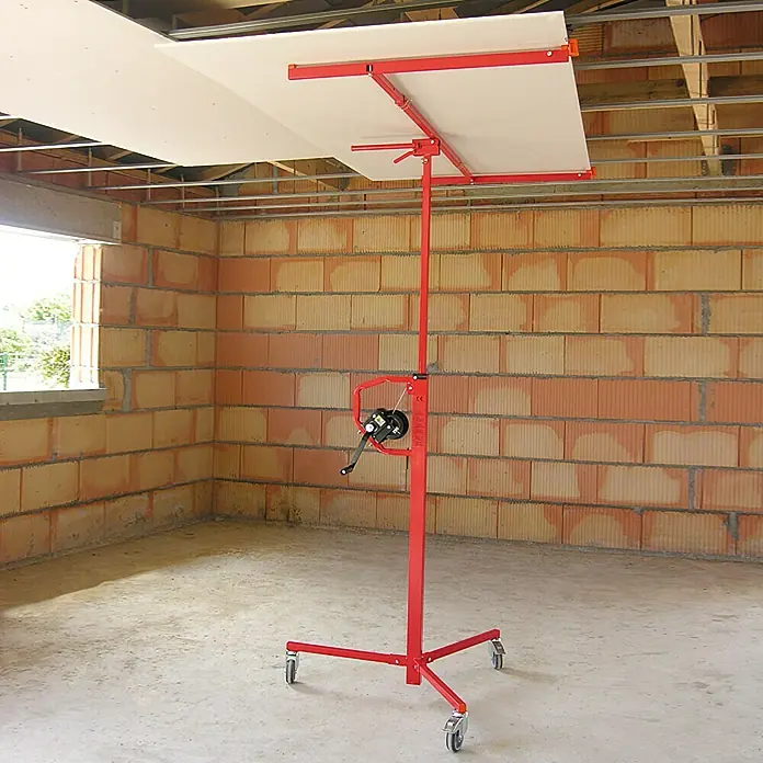 Plattenlift für Gipskarton - Geeignet für: Bauplatten, Tragkraft: 65 kg, Höhenverstellung: 0 cm - 310 cm - Anwendungsbeispiel