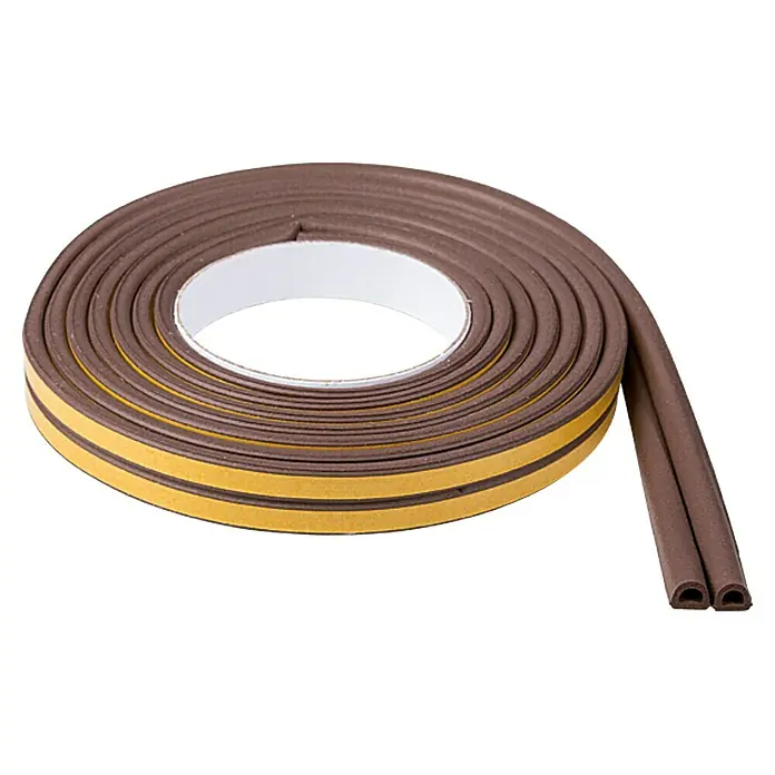 KÄLTESTOPP Gumeno brtvilo D profil - Smeđe boje, 6 m x 9 mm x 6 mm, Širine otvora 3 – 5,5 mm