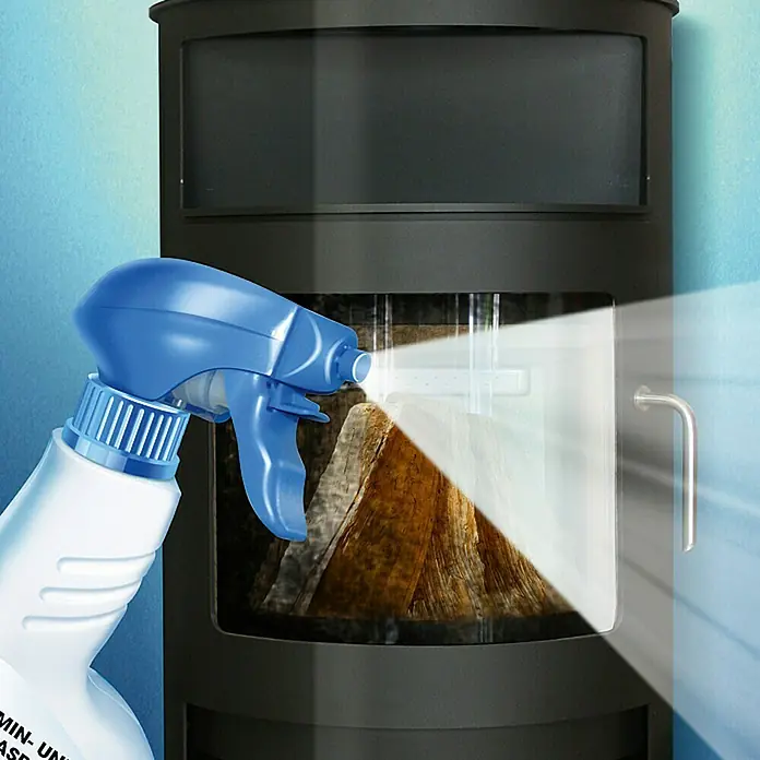 MEM Kamin- & Ofenglasreiniger - 500 ml - Anwendungsbeispiel