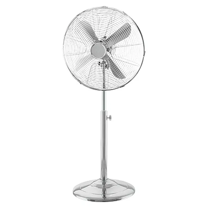 PR Klima Ventilador de pie retro - Plateado, Diámetro: 40 cm, 50 W, 3.700 m³/h
