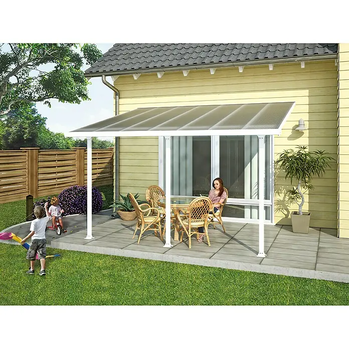 Solid Elements Terrassenüberdachung Martina - Tiefe: 3 m, B x H: 4,25 x 2,1 m, Verkehrsweiß - Stimmungsaufnahme