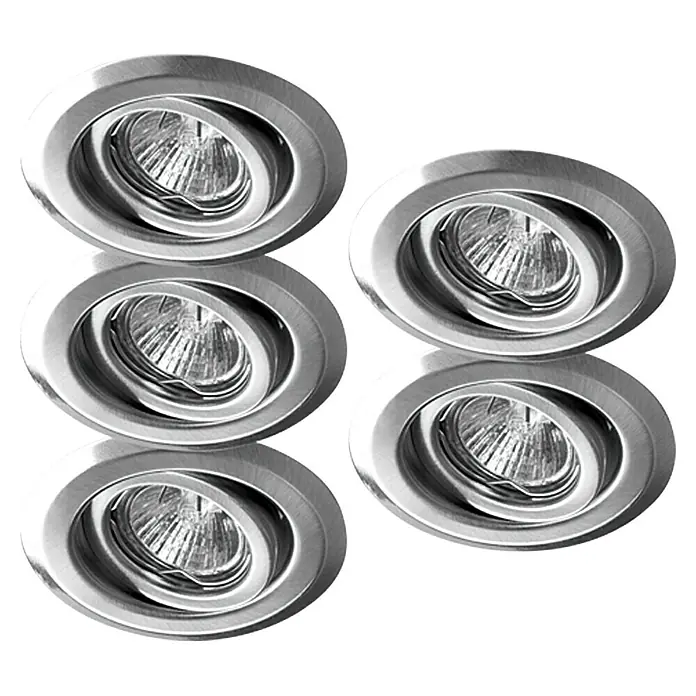 Tween Light Set de focos empotrables - 100 W, Ø x Al: 9,6 x 7 cm, Cromo, 5 ud.