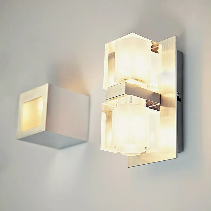 Voltolux Alu-Design Aplique de pared Vittoria - 66 W, L x An x Al: 9 x 10 x 18 cm, Plateado, G9