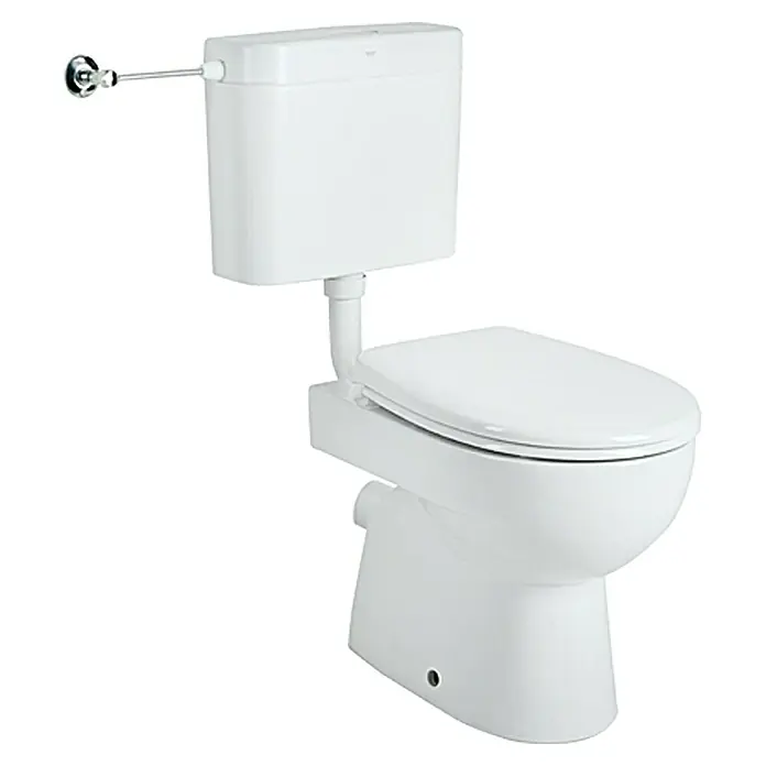 Geberit Renova Nr. 1 Stand-WC-Set - Mit Spülrand, Ohne Spezialglasur, Spülform: Tief, WC Abgang: Waagerecht, Weiß