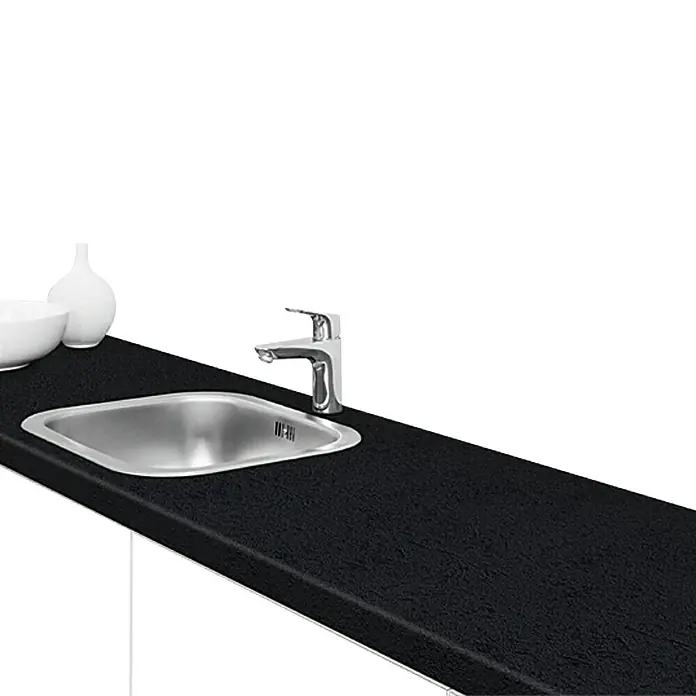 Resopal Premium Kuhinjska radna ploča po mjeri - Black, Maksimalna dimenzije rezanja: 365 cm, Debljina: 3,8 cm, Širina: 60 cm - Živopisni prikaz