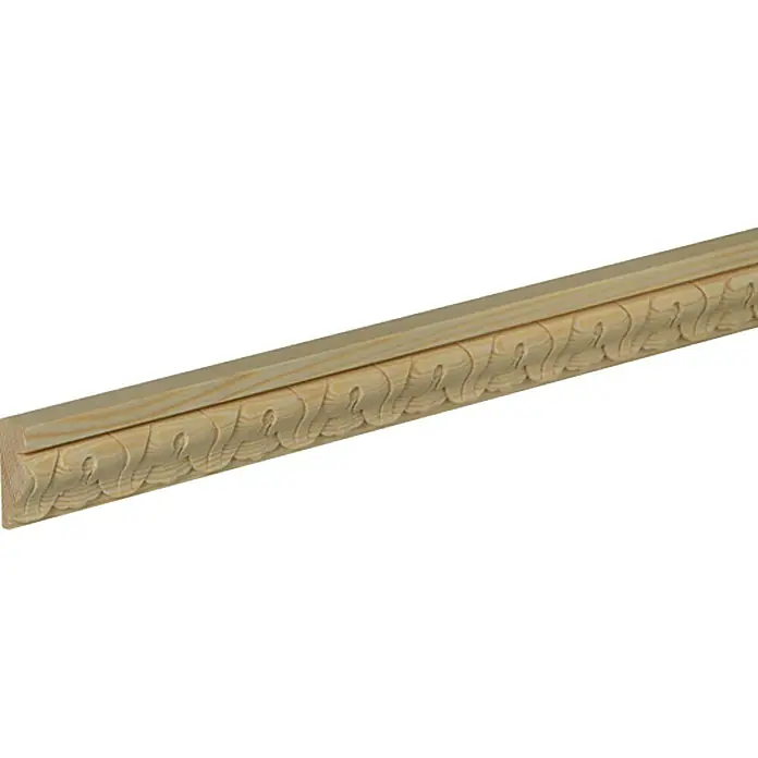 Schnitzleiste - 2,4 m x 1,2 cm x 3,3 cm, Kiefer - Linke Seitenansicht