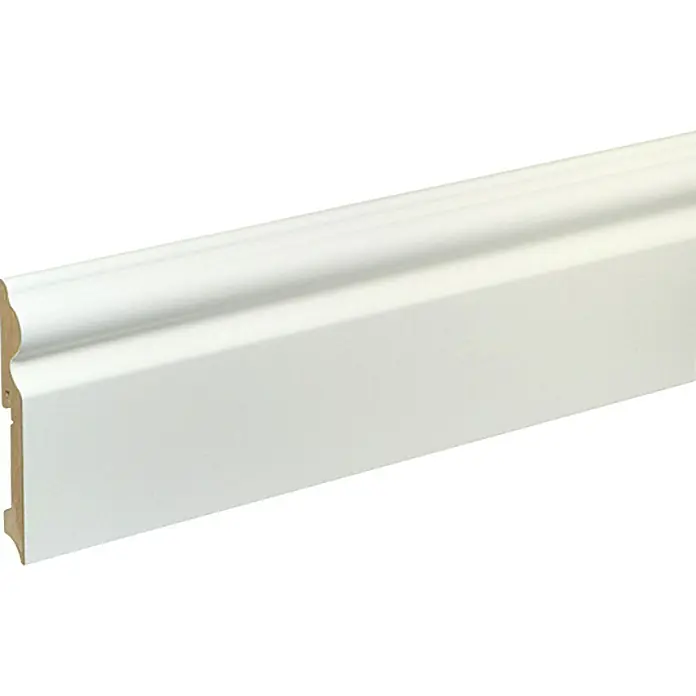 Podna kutna lajsna FU116L - Bijele boje, 2,4 m x 15 mm x 115 mm, Lakirano - Pogled s lijeve strane