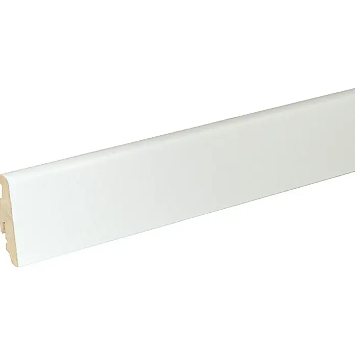 Podna kutna lajsna FU60L Uni bijela - 2,4 m x 19 mm x 58 mm, Ravni oblik - Pogled s lijeve strane