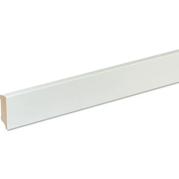 Masivna letvica - 2,4 m x 12 mm x 40 mm, Bukva, Lakirano u bijelo - Pogled s lijeve strane