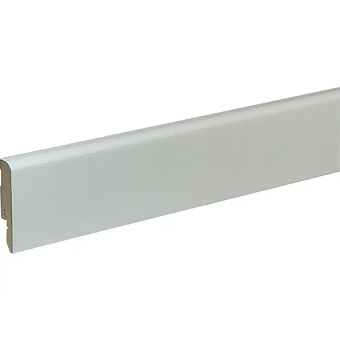 Podna kutna lajsna FU54L - Bijele boje, 2,4 m x 12 mm x 58 mm, Premazano temeljnom bojom - Pogled s lijeve strane