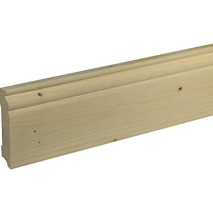 Podna kutna lajsna SF727 - 2,4 m x 1,8 cm x 9,5 cm, Smreka / bor - Pogled s lijeve strane