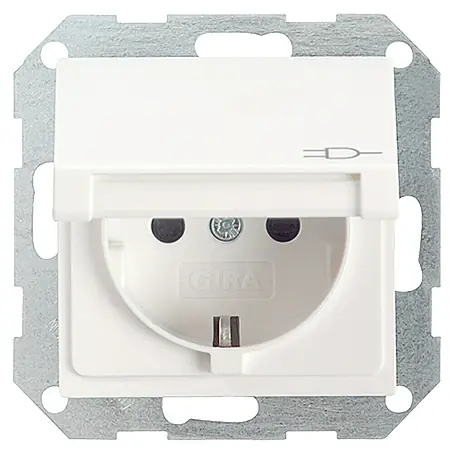Gira System 55 Klappdeckelsteckdose mit Klappdeckel