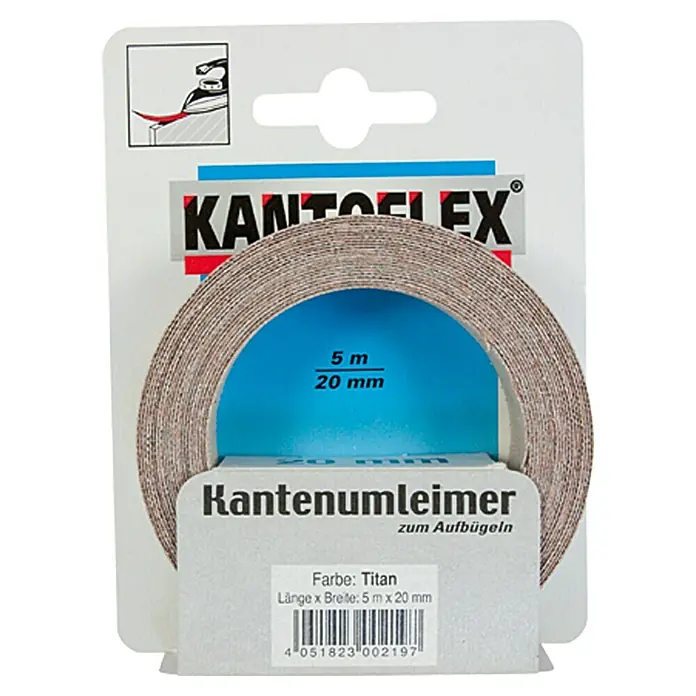 Kantoflex Kantenband - Titanium, l x b: 5 m x 20 mm - Vooraanzicht