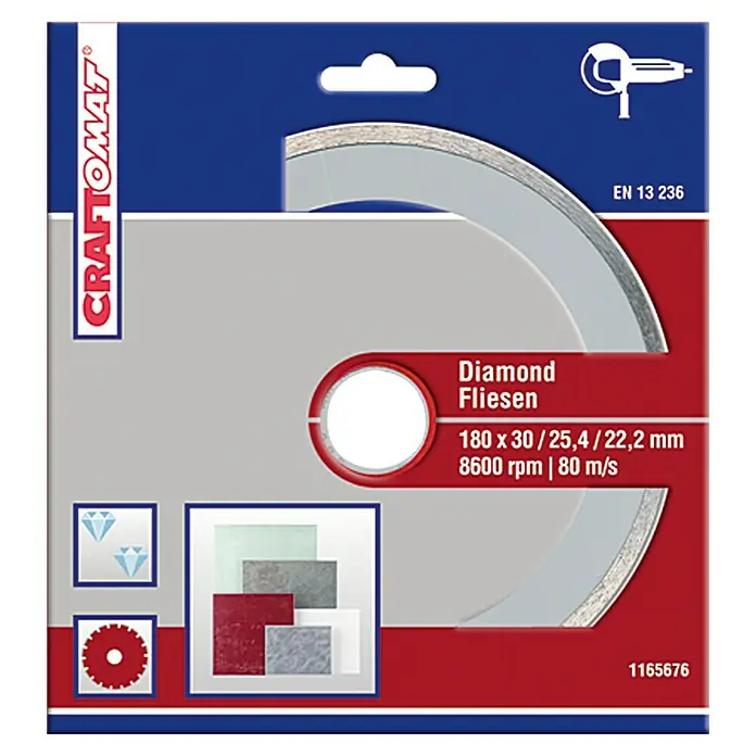 Craftomat Dijamantna rezna ploča - Pločice, Promjer rezne ploče: 180 mm