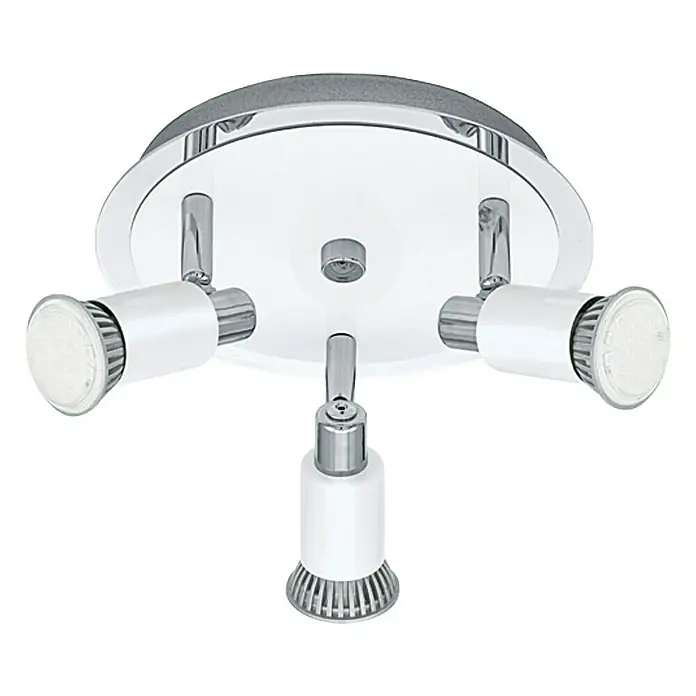 Eglo Eridan LED-Deckenstrahler rund - 15 W, Weiß/Chrom