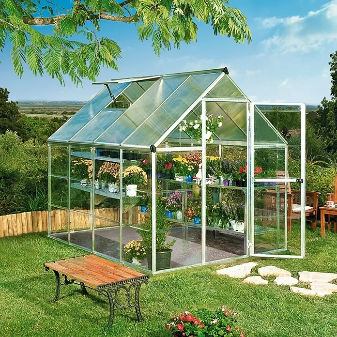 Palram – Canopia Gewächshaus Hybrid - Polycarbonat, Grundfläche: 4,6 m²