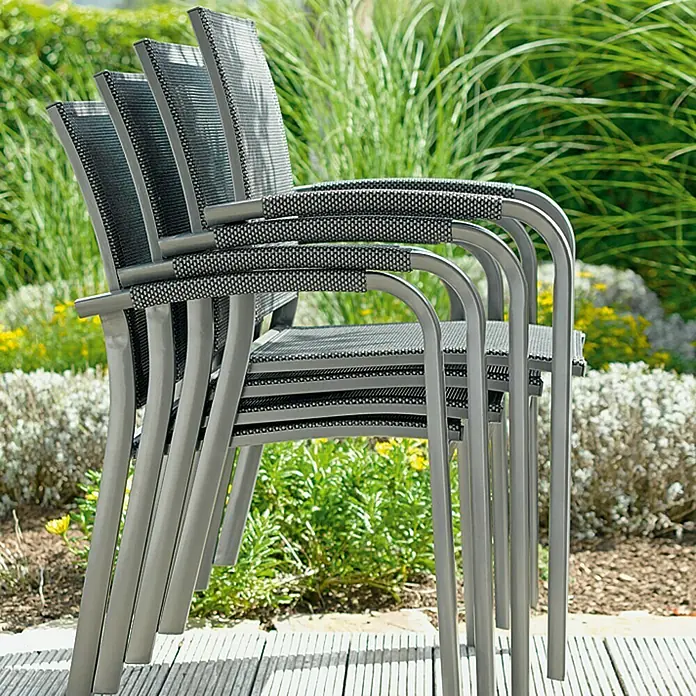 Sunfun Maja Silla apilable - Antracita, L x An x Al: 59 x 59,5 x 88 cm
