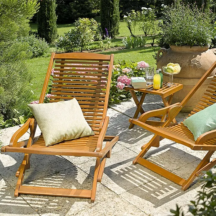 Sunfun Diana Tumbona reclinable - Marrón natural, Ancho: 62 cm