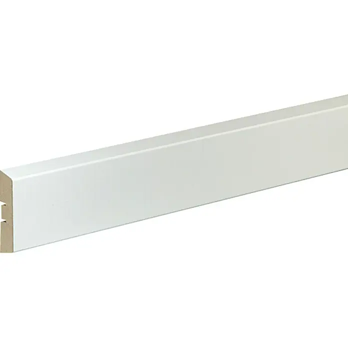 Podna kutna lajsna - Bijele boje, 2,4 m x 16 mm x 62 mm, Lakirano - Pogled s lijeve strane
