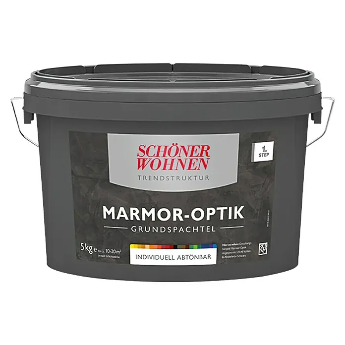 SCHÖNER WOHNEN-Farbe Trendstruktur Grundspachtel Trendstruktur - Marmoroptik, 5 kg, Grundfarbe zum Abtönen, Matt - Vorderansicht