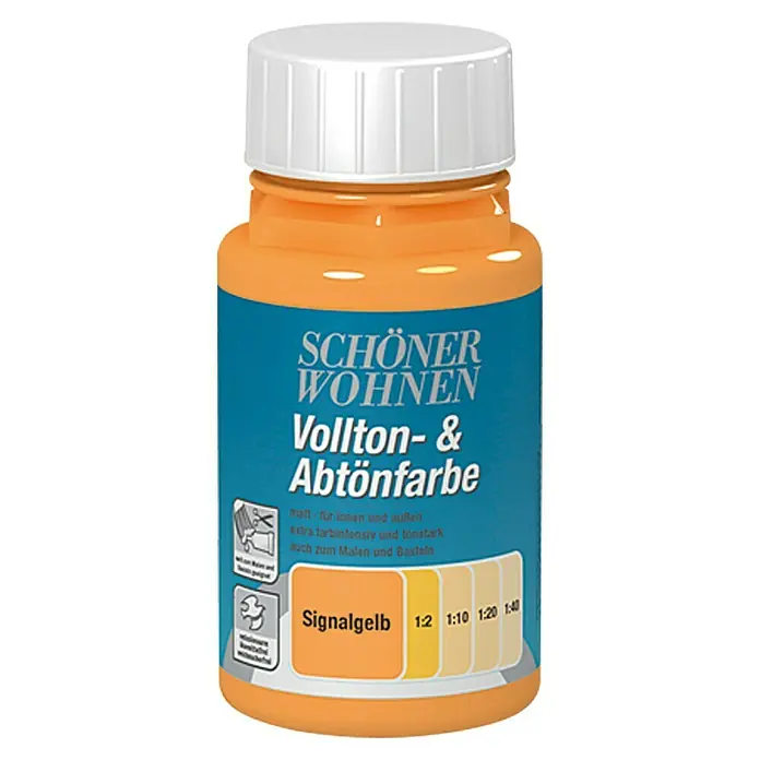 SCHÖNER WOHNEN-Farbe Vollton- & Abtönfarbe - Signalgelb, 125 ml, Matt - Vorderansicht
