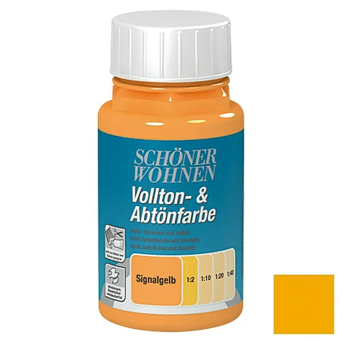 SCHÖNER WOHNEN-Farbe Vollton- & Abtönfarbe - Signalgelb, 125 ml, Matt - Vorderansicht