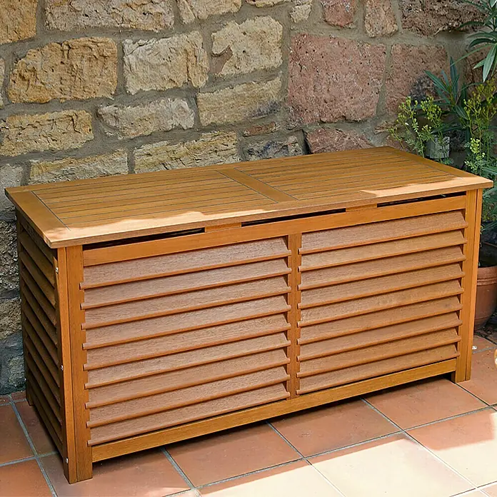 Sunfun Diana Garten-Aufbewahrungsbox - Braun, 127 x 51 x 62 cm, Holz