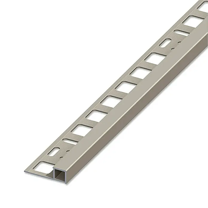 Vierkant profiel - Aluminium, Titanium, 1 m x 8 mm - Zijaanzicht links