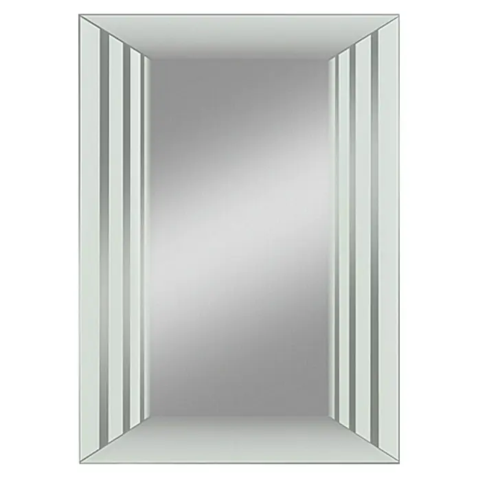 Kristall-Form Siebdruckspiegel Window - 50 x 70 cm, Anthrazit - Vorderansicht