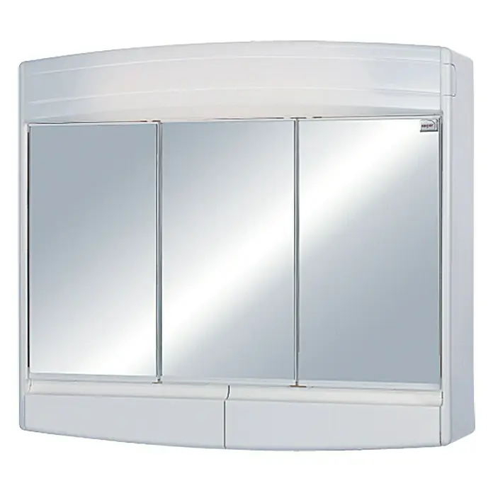 Sieper Spiegelschrank Topas Eco - B x H: 60 x 53 cm, Mit Beleuchtung, Kunststoff, Weiß