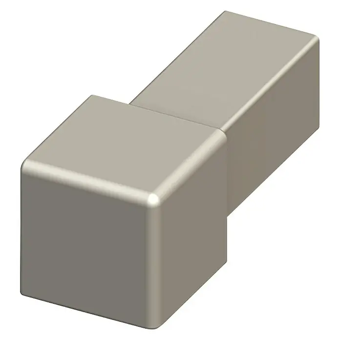 Vierkante hoek - Aluminium, Titanium, Hoogte: 8 mm - Zijaanzicht links
