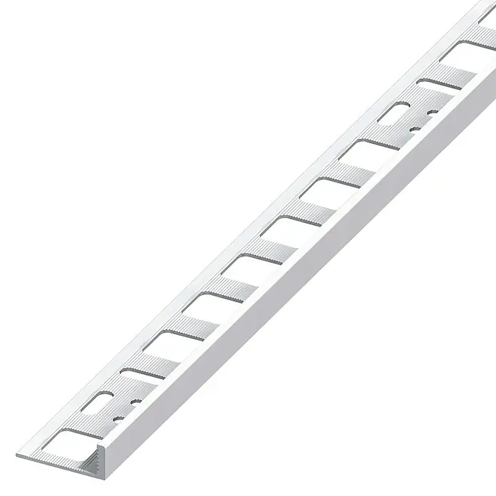 Fliesenprofil - PVC, Brillantweiß, 1 m x 6 mm - Linke Seitenansicht