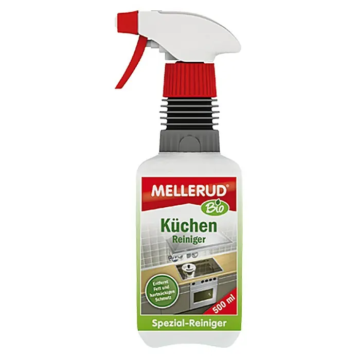 Mellerud Bio Küchenreiniger - 500 ml, Rechteckflasche mit kindergesicherter Sprühpistole - Vorderansicht
