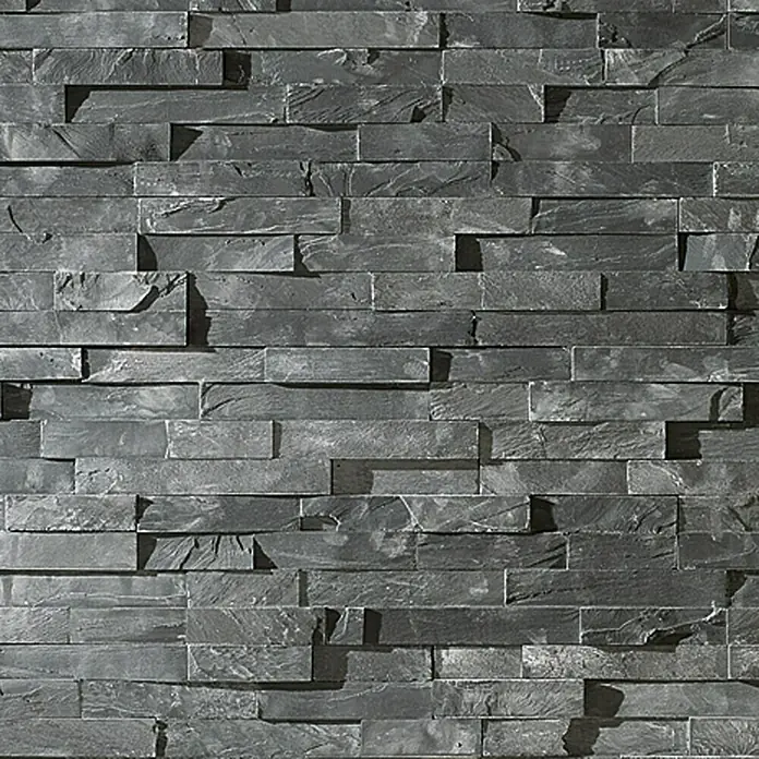 Pločice od ukrasnog kamena Pietra - 15 x 60 cm, Crne boje, Izgled kamena