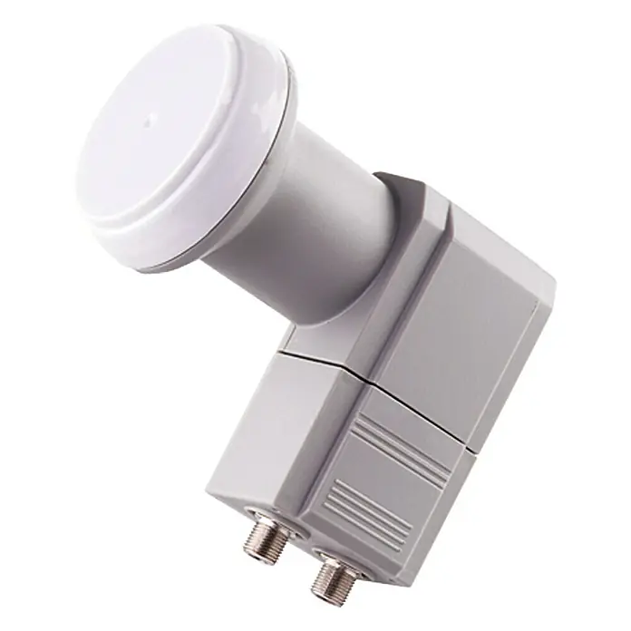 Schwaiger Twin-LNB LNB2 - 2-fach, 0,3 dB, 40 mm, Hellgrau - Linke Seitenansicht