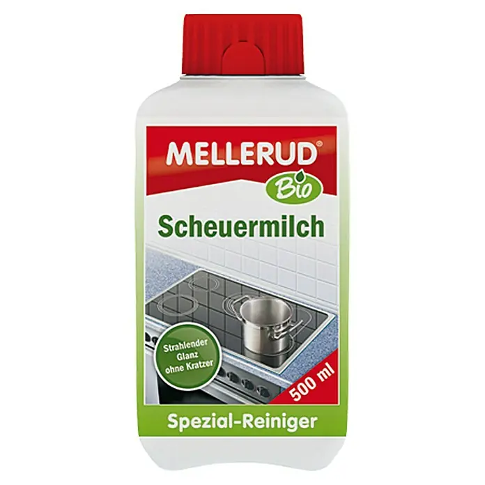 Mellerud Bio Scheuermilch - 500 ml, Rechteckflasche mit kindergesichertem Verschluss - Vorderansicht