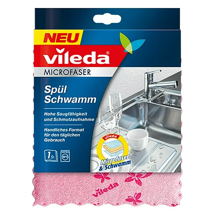 Vileda Spülschwamm - 1 Stk., Mikrofaser - Vorderansicht