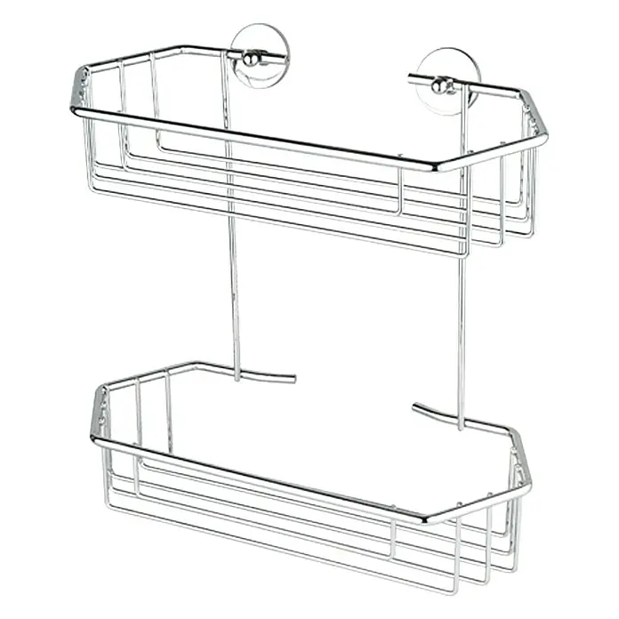 Tesa Kupaonska tuš polica BT240P - 270 x 125 x 278 mm, 2-katno, Šesterokutno - Pogled s lijeve strane