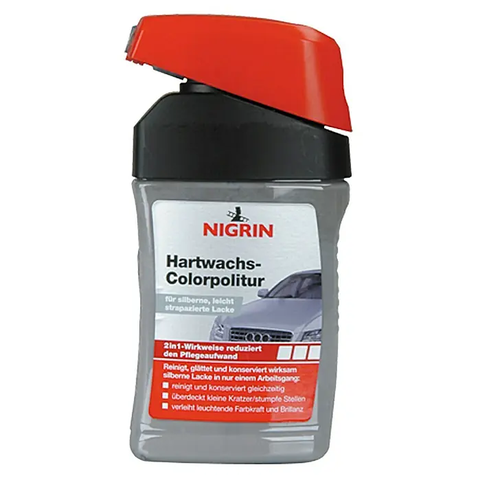 Nigrin Hartwachs-Farbpolitur - Silber, 300 ml - Vorderansicht