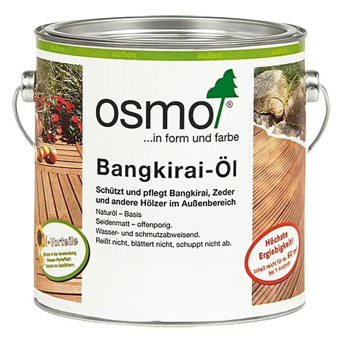 Osmo Bangkirai-Öl 016 - Dunkel, Transparent, 2,5 l, Seidenmatt - Vorderansicht