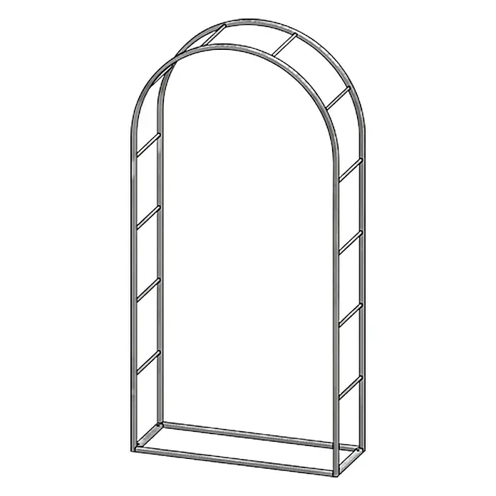 Deutsche Metall Durchgangsbogen Royal - 1.060 x 400 x 2.150 mm, Stahl, Silbergrau