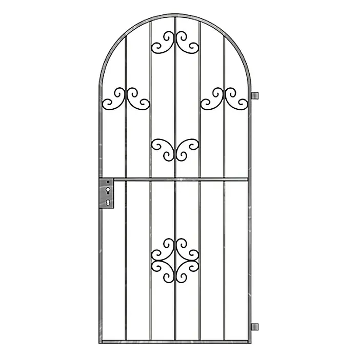 Deutsche Metall Rundbogentor Saturn - 920 x 1.990 mm, Stahl, Silbergrau