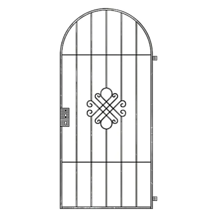 Deutsche Metall Rundbogentor Royal - 920 x 1.990 mm, Stahl, Silbergrau