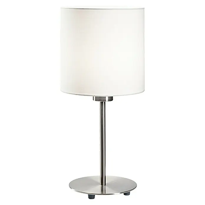 Eglo Pasteri Tischleuchte rund - 60 W, Ø x H: 180 mm x 40 cm, Nickel matt, Weiß, E27