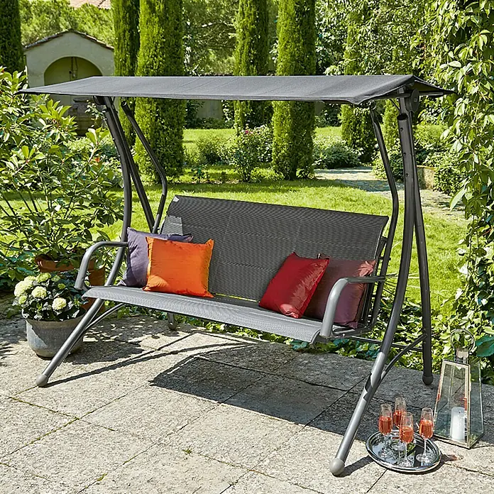 Sunfun Maja Vrtna ljuljačka - 186 x 123 x 167 cm, Antracit-sive boje