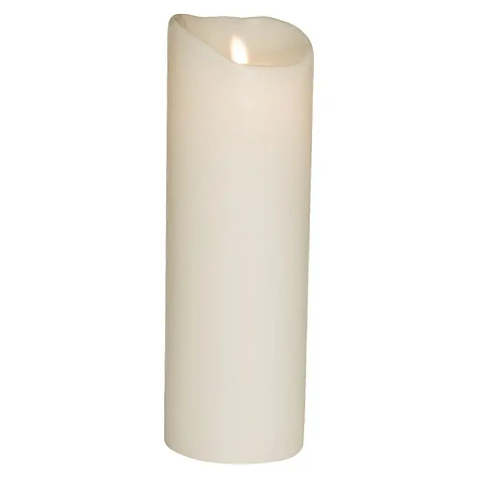 Vela de cera con Led - Ø x L: 8 cm x 23 mm, Blanco - Vista frontal